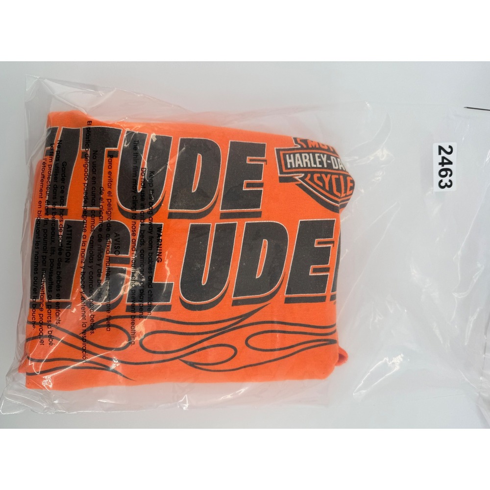 Harley Davidson Mens Long Sleeve Shirt Orange Attitude Flames‎ Newnan Georgia - Picture 11 of 11